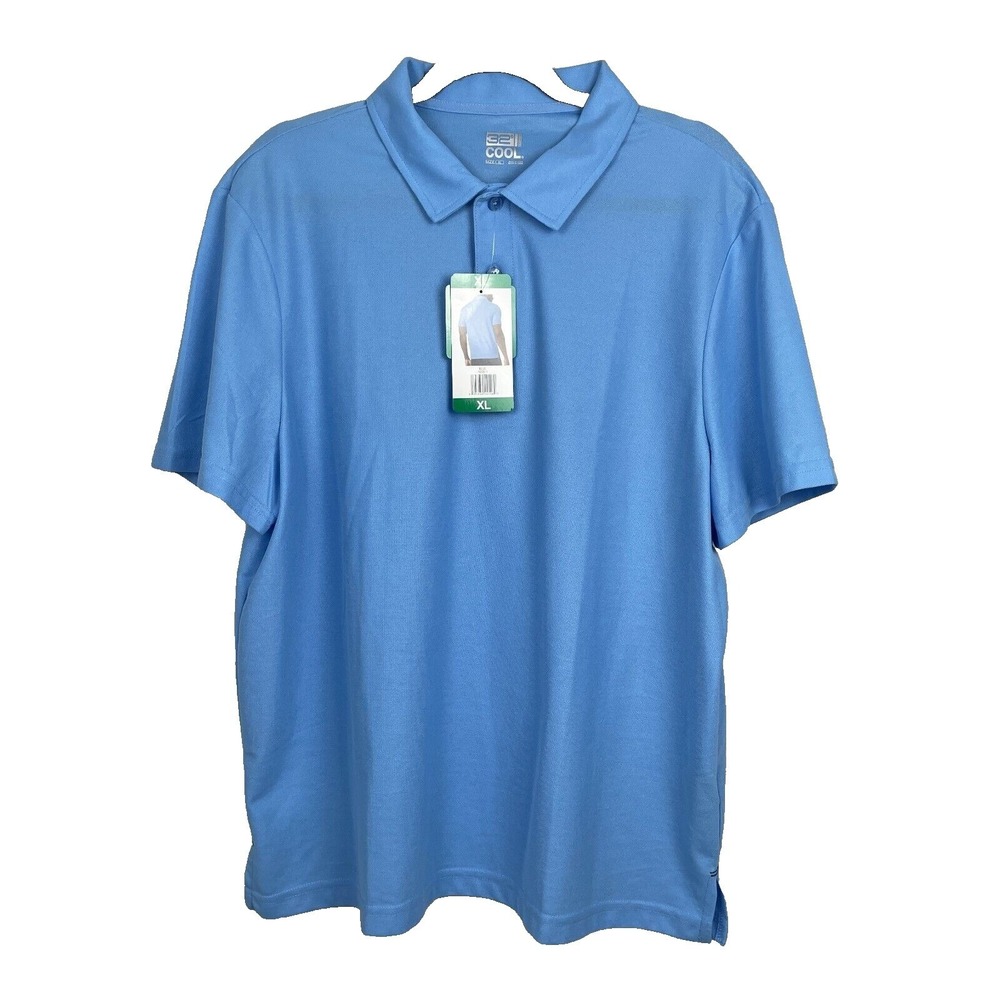 32 Degrees Cool Polo Shirt Mens Size‎ XL Blue Relaxed Fit Short Sleeve Casual